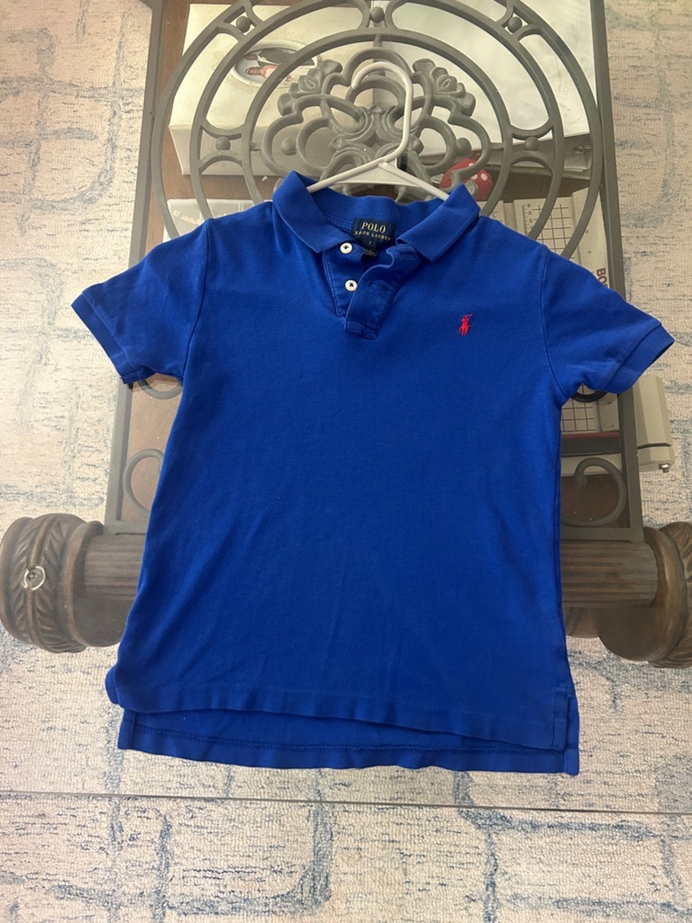 Polo by Ralph Lauren Boys Cobalt Blue Polo with Red Pony